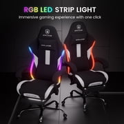 GTPLAYER RGB Gaming chair with footrest and Lumbar Support , Ergonomic LED Light Office Chair for Adults