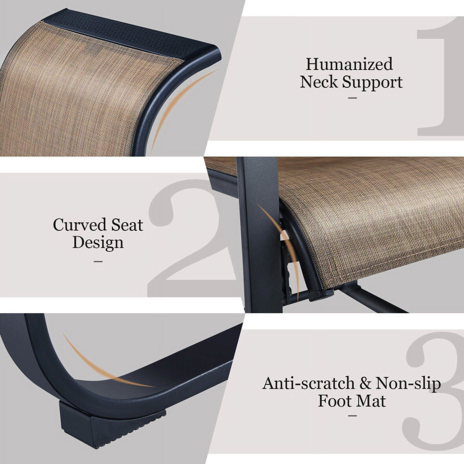 Aimee Lii 2 Pieces Patio Dining Chairs with C spring motion High Backrest Armrest, Outdoor Patio Set Aimee Lii 2 Pieces Patio Dining Chairs with C spring motion High Backrest Armrest, Outdoor Patio Set