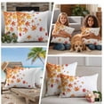 thumbnail image 5 of Fall Outdoor Waterproof Pillow Covers, Orange Maple Leaf Red Retro Fruit Watercolor White Decorative Square Throw Pillowcase Sofa Cushion Sham for Patio/Couch/Chair, 18"x18" 2 Pack, 5 of 8