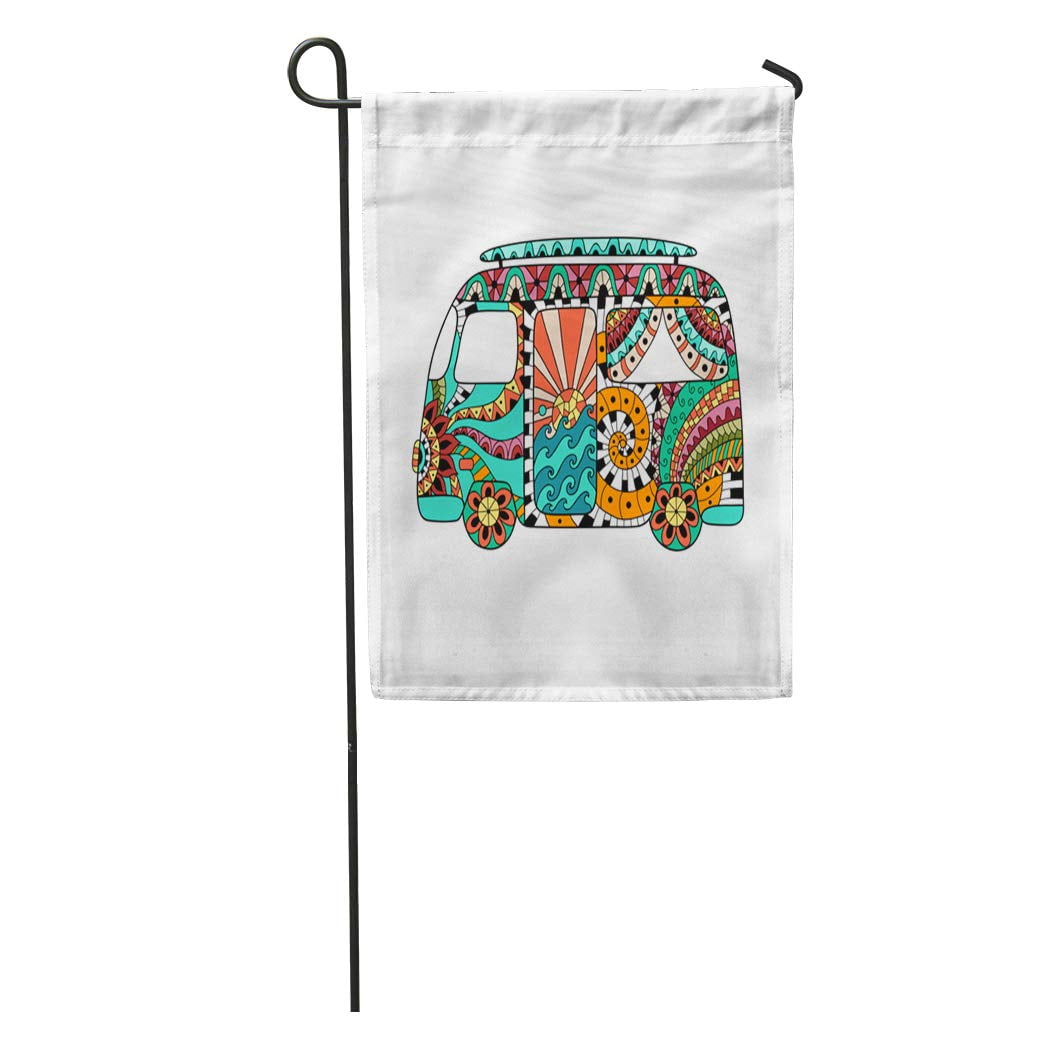 Download LADDKE Hippie Vintage Car Mini Van in Zentangle Colorful ...