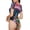 Colorful Mushroom, variant on Colorful Painted Duck Womens One Piece Swimsuits Modest Tummy Control Bathing Suits Lace Up Slimming Swim Suit-XX-Large