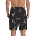 thumbnail image 3 of Gaeub Christmas Deers Printed Men's Short Pajama Pants, Lightweight Lounge & Sleep Bottoms Keep You Cool - Medium, 3 of 9