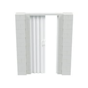 EverBlock 6 x 7 Wall Kit with Accordion Door | 3 x 7 Doorway | Modular Building Blocks | Wall Display System | Room Divider & Partition | Easy to Connect & Reuse | Indoor & Outdoor Use