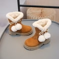 thumbnail image 6 of MEZZALL Child Girls Winter Fashion Boots With Bow And Pompom Detail Soft Suede Ankle Booties Kids Comfortable Warm Non- Sole Toddler Casual Footwear Boho Outdoor Solid Color Shoes, 6 of 8