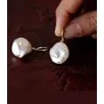 thumbnail image 2 of Natural Baroque Pearl Dangle 925 Sterling Silver Earrings / Anniversary Gift, 2 of 2