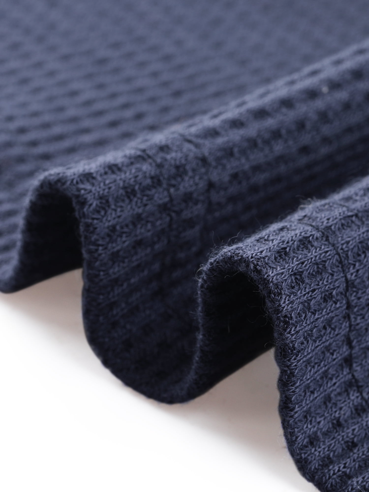 DARING DIVA Women's Crew Neck Loose Long Sleeve Waffle Knit Top XS Dark Blue