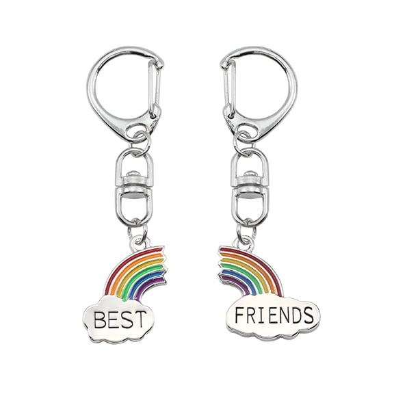 DESIGNICE 2026 New Best Friends Gifts for 2 Teens Girls Kids Best Friend Birthday Gifts Matching Rainbow Keychain for Women Christmas Gifts