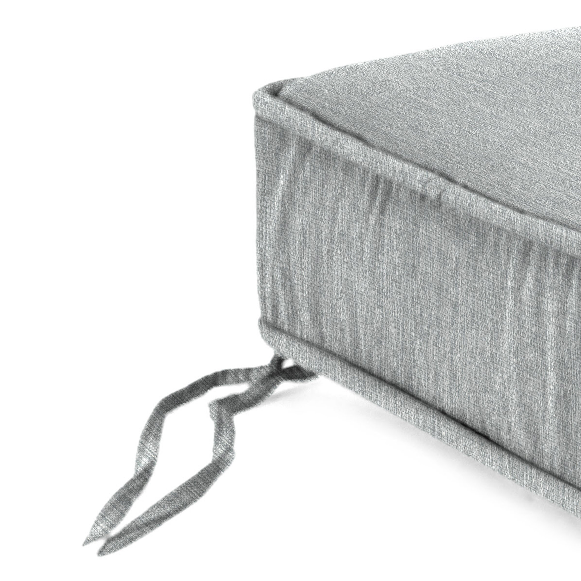 Jordan Manufacturing 22.5" x 22.5" Tahiti Gray Solid Square Outdoor Deep Seat Cushion with Ties and Welt