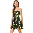 thumbnail image 1 of INSPIRE CHIC Robe à Bretelles Spaghetti avec Nœud et Pois Citron pour Femmes, 1 of 6