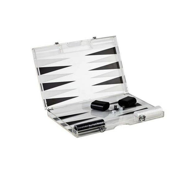 Infinity Lucite Backgammon Set  Black- BG180BK