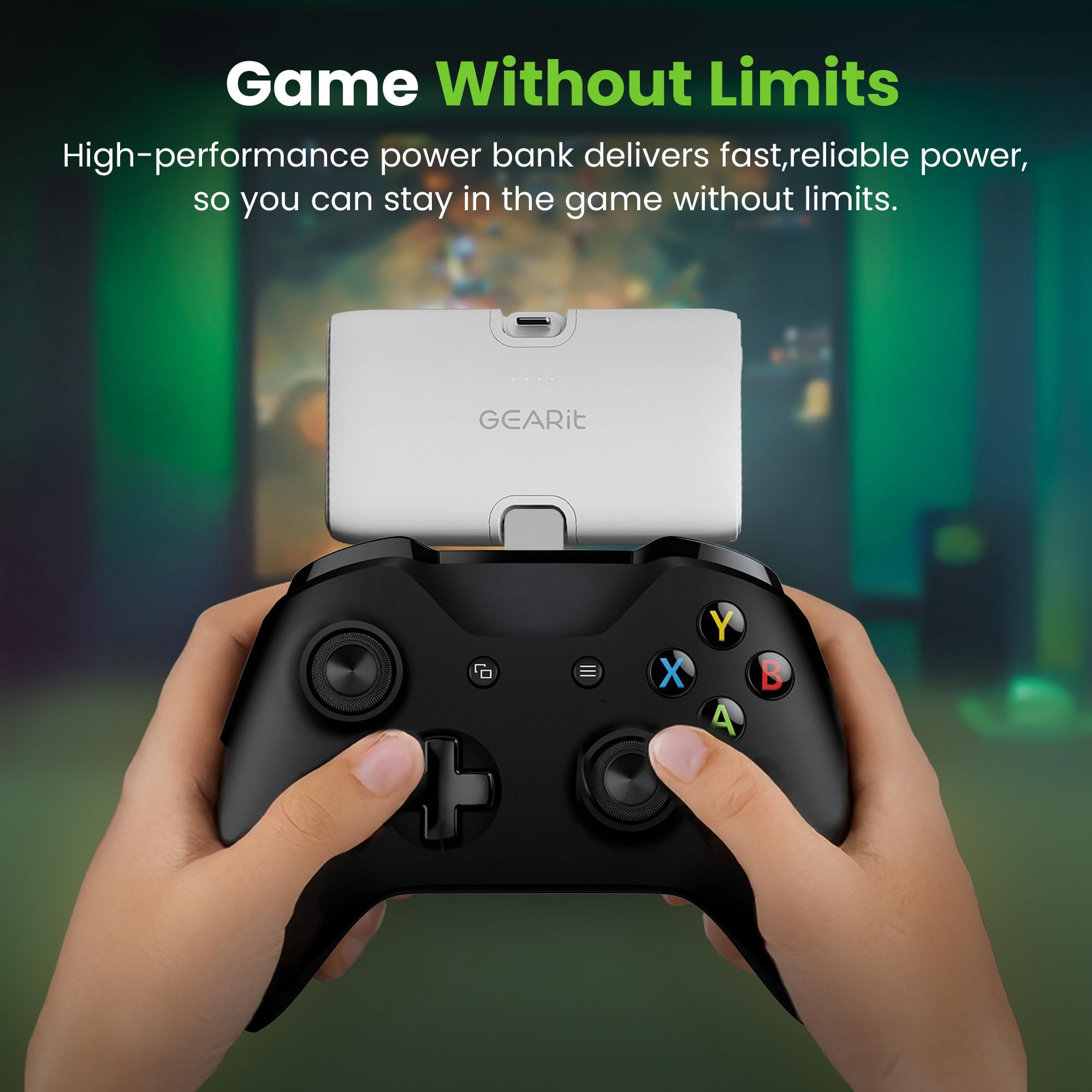 GEARit 5000mah Power Bank - Dual Output, Mini Battery Pack with Integrated USB-C and Lightning Connectors - Compact, Small Portable Charger Compatible - White