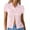 Pink, variant on Lixiuxyad Half Sleeve Women Women's Pure Color Casual Collar Button Up Short Sleeve Shirt