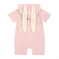thumbnail image 4 of Esaierr Boys Girls Summer Jumpsuit for Baby Newborn,Infant Short Sleeve One-Piece Romper Cotton Romper Cute Hoodie Zipper Bodysuits,Size 1M-18M, 4 of 7