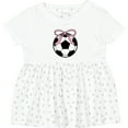 thumbnail image 3 of Inktastic Girls Soccer Ball Coquette Bow Girls Baby Dress, 3 of 5