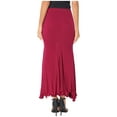 thumbnail image 2 of iiniim Women Dance Long Skirt Ankle Length Side Split Ruched Skirt with Built-in Shorts for Performance Competition B Burgundy XL, 2 of 7
