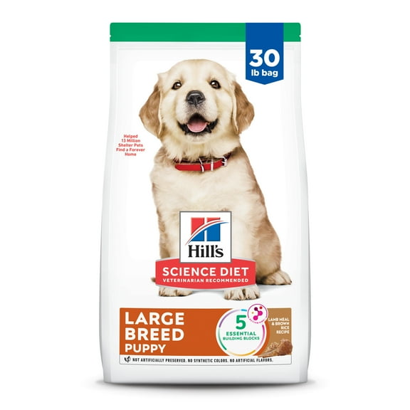 Hill's Science Diet Large Breed Lamb & Brown Rice Dry Dog Food for Puppies, 30lb Bag