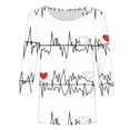 thumbnail image 4 of Htigea Womens Valentines Day Tops Womens T Shirts,Women's Pink Short Sleeve Valentine's Day Gifts for Wife Shirts Sweetheart Print Crew Neck Casual Tops White,XXXL, 4 of 5