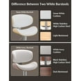 thumbnail image 3 of Bar Stools Adjustable Swivel Barstools Counter Stools with Back Sets of 4, Mid-Century Modern PU Leather Upholstered Counter Height Barstools, Kitchen Island Bar Chairs, Snow White, 3 of 7