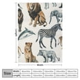 thumbnail image 4 of WYYP Excellent Hand Feel Flannel Blanket Animal Gifts for Kids Woodland Forest Animals Pattern Elephant Leopard Monkey Lion Hippo Print White, 4 of 6