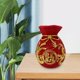 thumbnail image 2 of Jarrón de flores con forma de bolsa bendecida, decoración tradicional de resina, maceta Rojo, 2 of 7