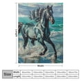 thumbnail image 4 of Orinice Horse Beach Waves Warm Lightweight Blanket Soft Fleece Blankets All Seasons Decor Gifts Excellent Hand Feel Blanket 50x60in, 4 of 6