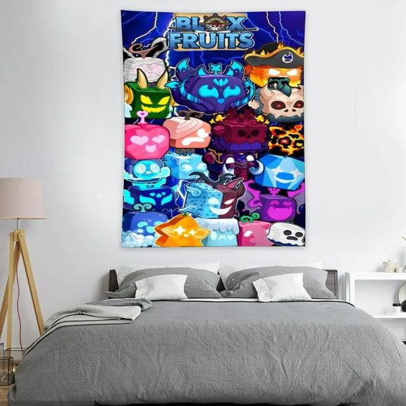 Tapestry for Blox Fruits Bedroom Dorm wall hanging Funny Poster Backgrounds Wall Art Decorations Kids Girls Teens Gifts Cute 40×30 inch