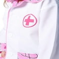 thumbnail image 4 of StoryBook Wishes Kids Doctor Coat & Face Mask for Kids Doctor Costume | Doctor Dress Up for Kids | Pink and White - Size 8-10, 4 of 9
