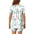 thumbnail image 4 of Viikei Women Plus Size Pajamas Set,Women Casual Round Neck Short Sleeve Blouse Fashion Pants Pajamas Suit White S, 4 of 6