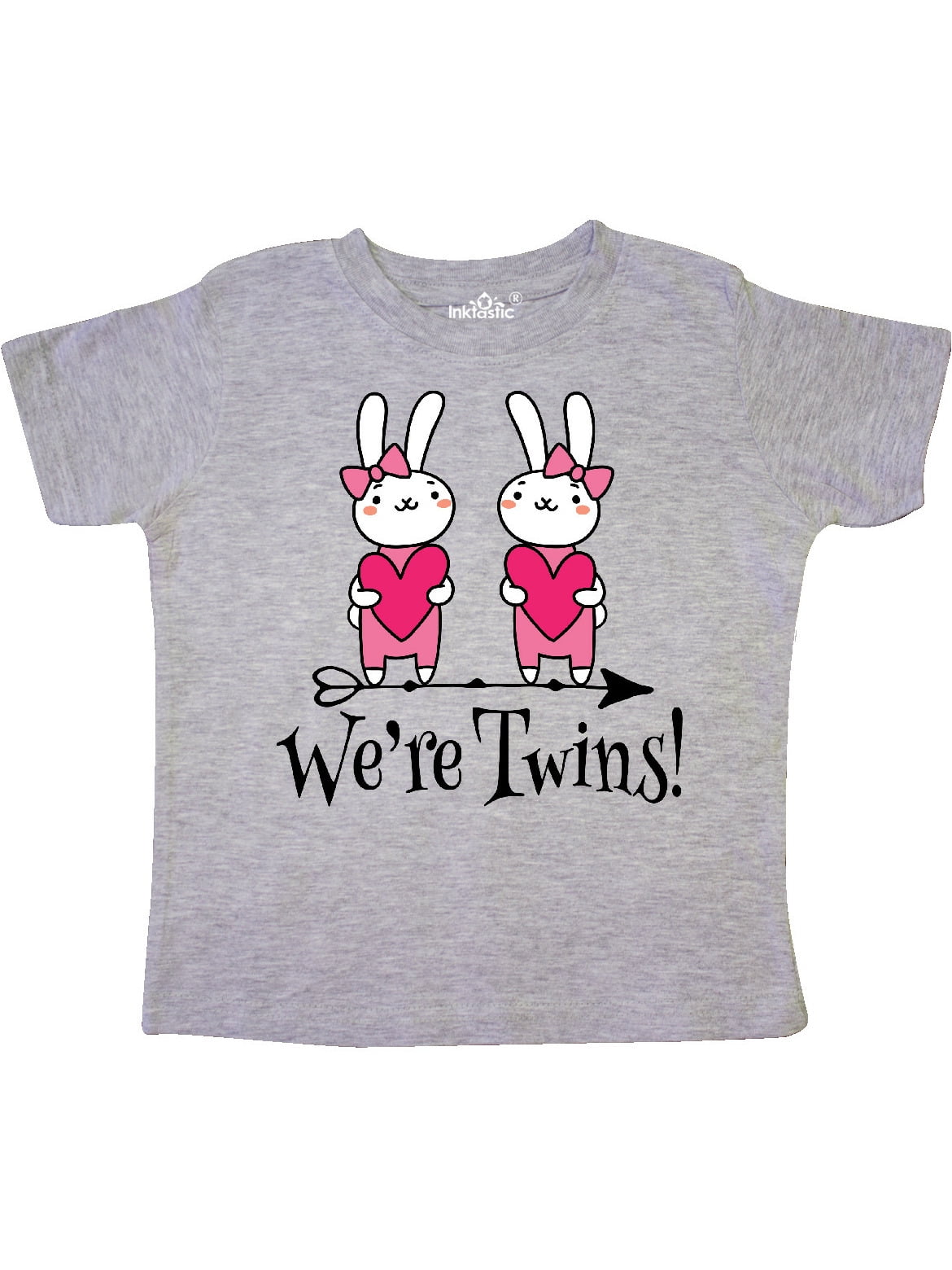 inktastic Twin Girls Bunny Rabbit Baby Gift Toddler T-Shirt