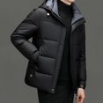 thumbnail image 5 of Chaqueta corta con capucha y plumón, chaquetas ligeras y acolchadas, ropa de invierno de diseñador con relleno de plumón de pato para hombre, abrigo acolchado para el frío para hombre, 5 of 5