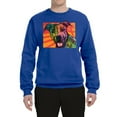 thumbnail image 2 of Cute Smiling Neon Pitbull Dog Breed Dog Lover Unisex Crewneck Graphic Sweatshirt, Royal, X-Large, 2 of 3