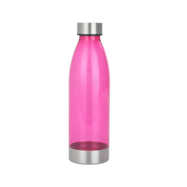 Mainstays 22 oz Pink Plastic Water Bottle with Screw Cap