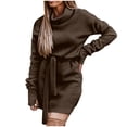thumbnail image 2 of RKSTN Robes pour Femmes Couleur Contrastante Robe Longue Slim Tempérament avec Feuille d'Or Robe Musulmane Robe Ample, 2 of 5