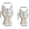 thumbnail image 4 of Florero de cerámica blanca Diseño moderno Florero de cara humana Decoración para el hogar Oficina Fiesta de bodas 18 cm JFHHH pequeña, 4 of 5