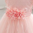 thumbnail image 3 of IDOPIP Baby Toddler Flower Girl Dress Lace Tulle Birthday Pageant Gown 1-5 Years 3D Flowers Formal Dress Toddler Wedding Guest Dress Baby Girl First Birthday Party Princess Baptism Dresses, 3 of 8