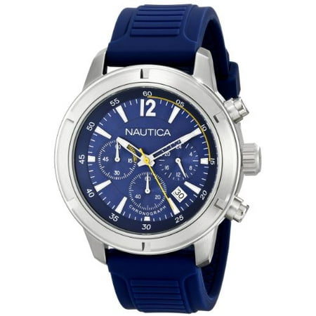 Nautica NSR Blue Dial Stainless Steel Silicone Chrono Quartz Men's Watch N17652G