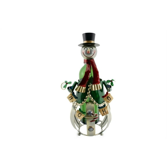 Wine bottle holder by Wine Bodies, Snowman with Ho-Ho banner