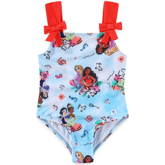 Disney Princess UPF 50 One Piece Swimsuit Bathing Suit (Girls), Sizes 2T-6X
