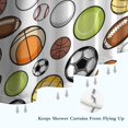 thumbnail image 6 of Baseball Football Pattern Shower Curtain 72"x72" ,Bathroom Decorative Shower Curtains Set with 12 Hooks,Modern Waterproof Washable Shower Curtain, 6 of 6
