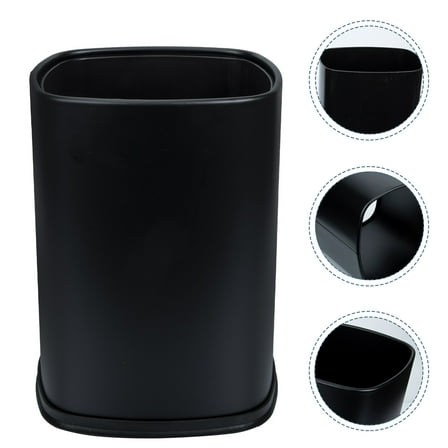 UPOUART Black Stainless Steel Trash Can, Compact and Versatile Kitchen Garbage Bin with Construction