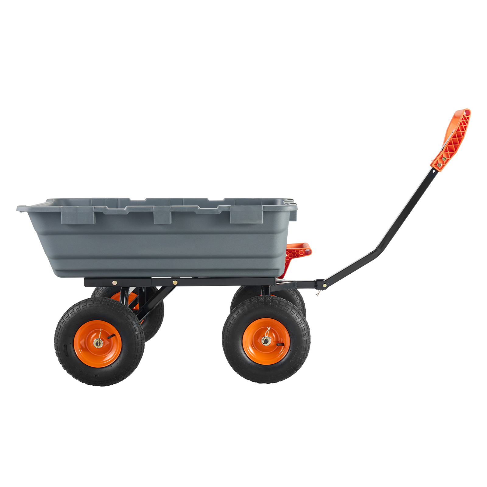 Dump Cart, Poly Garden Dump Cart, Dump Wagon with 2-in-1 Convertible Handle, 6.48 cu.ft Utility Wheelbarrow 1200 lbs Capacity, 13 inch Tires