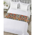 thumbnail image 5 of Xipuska Orange Spring Floral Bed Runners for Twin Size Bed, Decorative Bed Throws for Foot of Bed, Black Botanical Summer Leaf Bed Runner Sofa Throw Bedding Scarf Protector Slipcover/Hotel, 5 of 6
