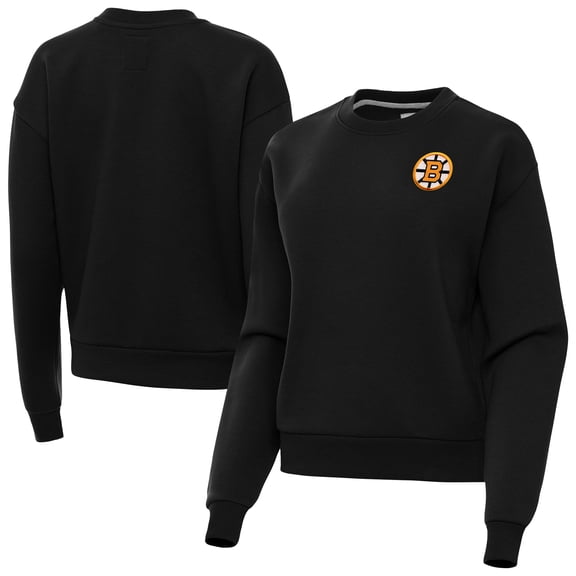 Women's Antigua Black Boston Bruins Victory Pullover Sweatshirt