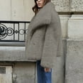thumbnail image 6 of Pincandy Women's Faux Fur Coat Fluffy Faux Fur Jacket Long Sleeve Lapel Furry Winter Jackets Shaggy Parka Short Coat, 6 of 7