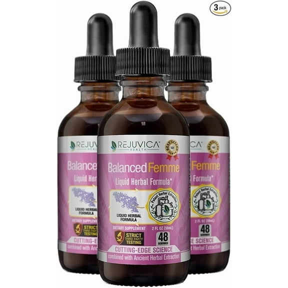 Rejuvica Health Balanced Femme - Female Balance Support Supplement–Black Cohosh & More, 3 pack value
