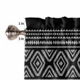 thumbnail image 5 of Half Window Curtain 36 Inches Long, Black Boho Geometric Window Treatment Curtain Drapes, Vintage Southwestern Stripes Small Tier Curtains for Bathroom Over Sink, 27.5"x36", 2 Panels, 5 of 7