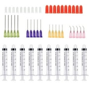50 Pcs - 3ml Syringes with 14ga, 20ga,21ga, 23ga Blunt Tip Needles With Syringe Caps and Needle Caps for Refilling and Measuring Liquids, Oil or Glue Applicator
