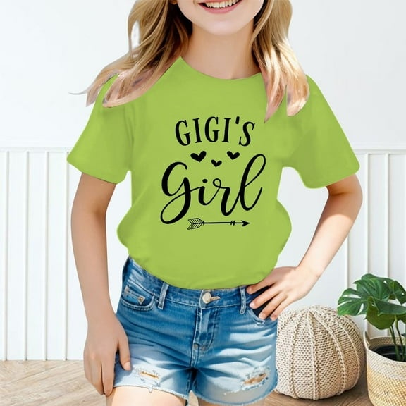 SNKSDGM Girls Cute Tops for Girls 12-14 Clothing Set Shirts for Girls 14-16 Years Old Kid Girls Cute Graphic Round Neck Short Sleeve Tee Summer Casual T Shirt 8-9 Years
