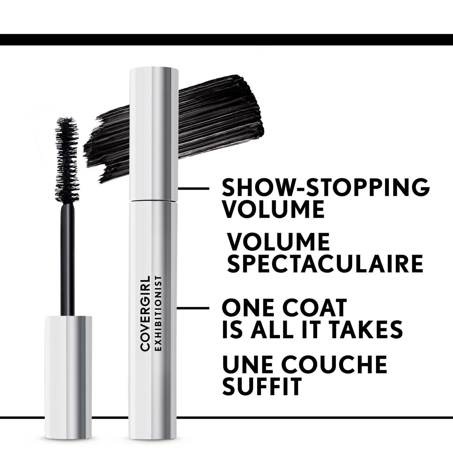 COVERGIRL Exhibitionist Mascara, Volumizing, Easy Glide, No Smudge, 100% Cruelty-Free