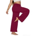 thumbnail image 4 of Kaemgyyd Womens Wide Leg Yoga Pants Casual Loos Drawstring Workout Sweatpants Plus Size High Waist Comfy Beach Trousers with Pockets, 4 of 7
